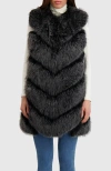 Lyla Grant Fur-free Fox (faux Fur) Vest In Black