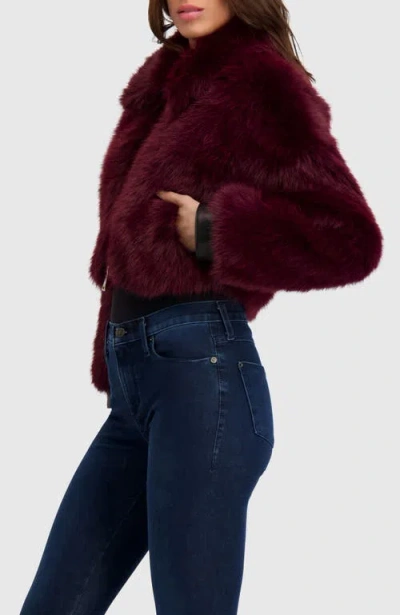 Lyla Grant Fur-free Fox (faux Fur) Zip Bolero In Red