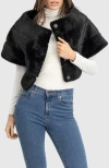Lyla Grant Fur-free Mink (faux Fur) Capelet In Black
