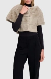 Lyla Grant Fur-free Mink (faux Fur) Capelet In Brown
