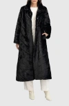 Lyla Grant Fur-free Mink (faux Fur) Coat In Black