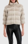 Lyla Grant Fur-free Mink (faux Fur) Jacket In Gray