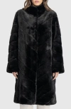 Lyla Grant Fur-free Mink (faux Fur) Short Coat In Black