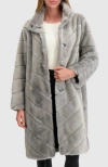Lyla Grant Fur-free Mink (faux Fur) Short Coat In Gray