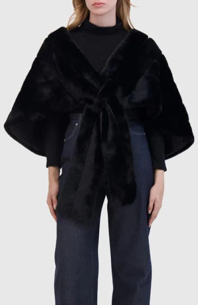 Lyla Grant Fur-free Mink (faux Fur) Stole In Black