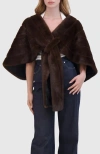Lyla Grant Fur-free Mink (faux Fur) Stole In Brown
