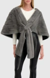 Lyla Grant Fur-free Mink (faux Fur) Stole In Gray
