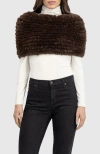 Lyla Grant Fur-free Rex Rabbit (faux Fur) Knit Cowl In Brown