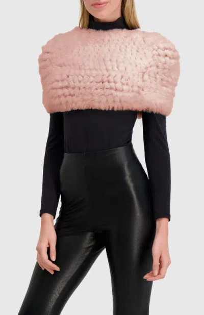 Lyla Grant Fur-free Rex Rabbit (faux Fur) Knit Cowl In Pink