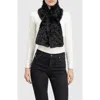 Lyla Grant Fur-free Rex Rabbit (faux Fur) Knit Pull-through Scarf In Black