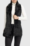 Lyla Grant Fur-free Rex Rabbit (faux Fur) Knit Scarf In Black