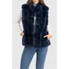 Lyla Grant Fur-free Rex Rabbit (faux Fur) Vest In Black