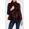 Lyla Grant Fur-free Rex Rabbit (faux Fur) Vest In Burgundy
