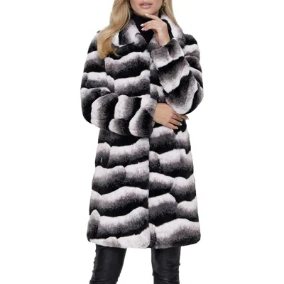 Lyla Grant Fur-fee Chinchilla (faux Fur) Short Coat In Gray Chinch