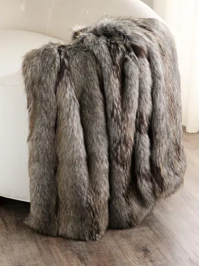 Lyla Grant Fur-free Faux Fox Throw In Silver