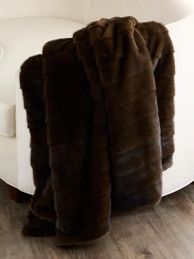 Lyla Grant Fur-free Faux Mink Throw In Brown