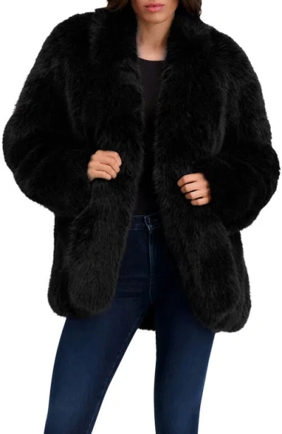 Lyla Grant Fur-free Fox (faux Fur) Jacket In Black