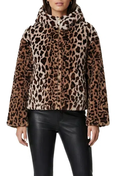 Lyla Grant Fur-free Sheared Mink (faux Fur) Jacket, Hood In Multi
