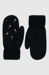 Lyla Grant Knit Mittens Wth Embellishment In Black