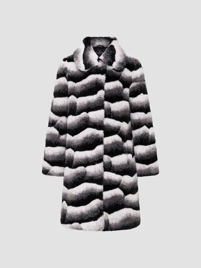 Lyla Grant Women's Faux Fur Chinchilla Short Coat In Grey Chinch