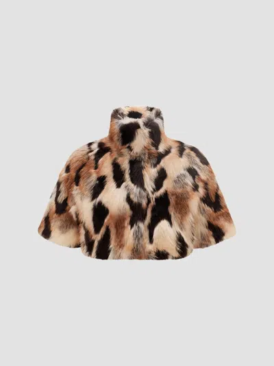 Lyla Grant Women's Faux Fur Fox Bolero Coat In Multi