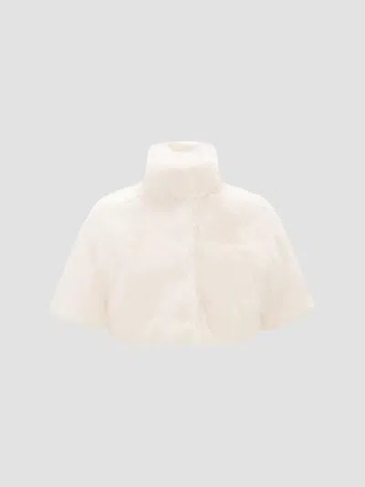 Lyla Grant Women's Faux Fur Fox Bolero Coat In White