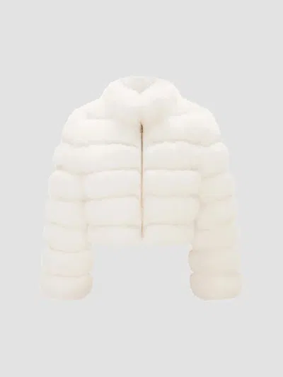 Lyla Grant Women's Faux Fur Fox Reversible Coat In White