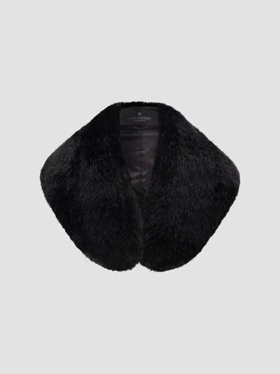 Lyla Grant Women's Faux Fur Fox Stole In Black