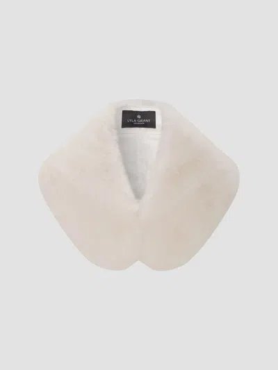 Lyla Grant Women's Faux Fur Fox Stole In White