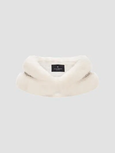 Lyla Grant Women's Faux Fur Fox Stole With Rhinestone Inserts In Neutral