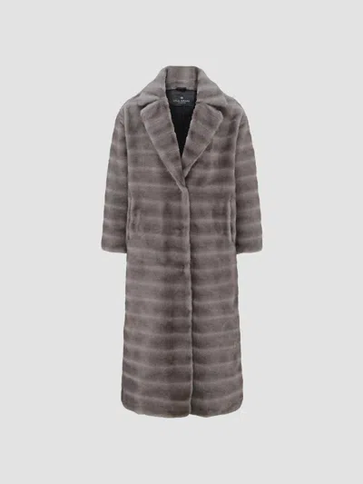 Lyla Grant Women's Faux Fur Mink Coat In Grey