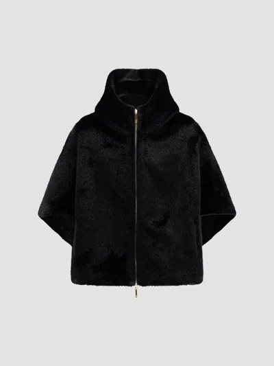 Lyla Grant Women's Faux Fur Mink Coat, Hood In Black