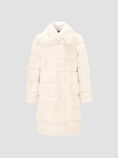 Lyla Grant Women's Faux Fur Rex Rabbit Short Coat In Brown