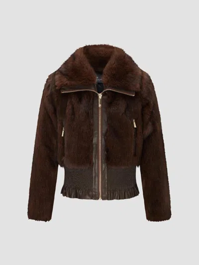 Lyla Grant Women's Faux Fur Sable Coat In Dark Brown