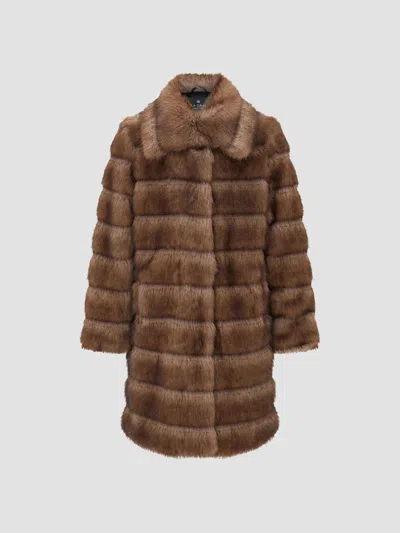 Lyla Grant Women's Faux Fur Sable Short Coat In Brown