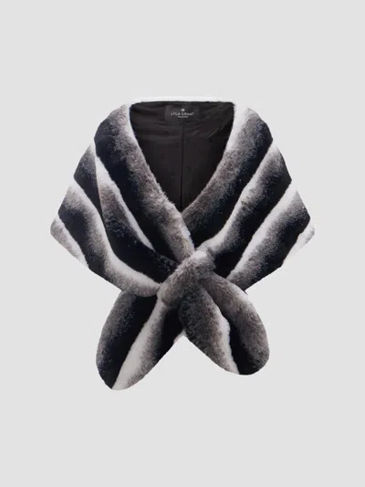 Lyla Grant Women's Fluffy Chinchilla Stole In Gray Chinch