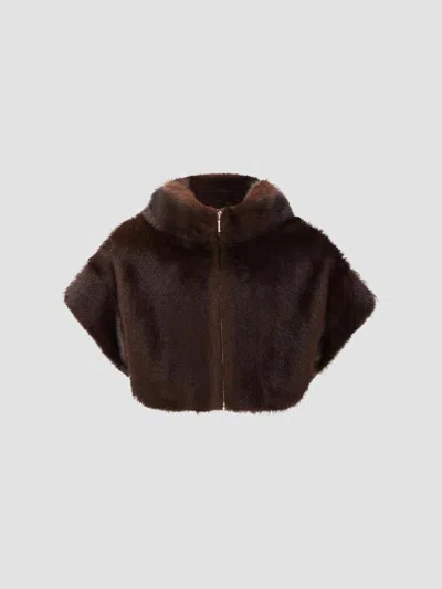 Lyla Grant Women's Mink Bolero Coat In Dark Brown