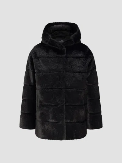 Lyla Grant Women's Mink Coat With Hood In Black