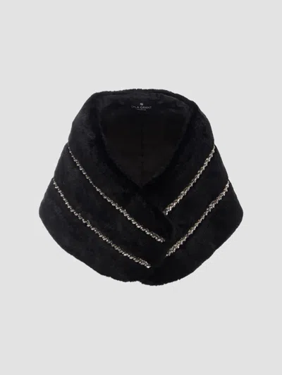 Lyla Grant Women's Stole With Rhinestone Inserts In Black