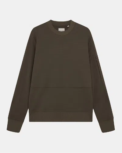 Lyle-and-scott-1874 Female Lyle And Scott 1874 Ml1742v Tricot Crew Neck Sweatshirt W48 Olive Oil In Green