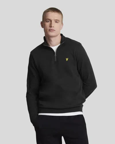 Lyle-and-scott-1874 Female Lyle And Scott 1874 Ml2022v Loopback Quarter Zip Sweat Z865 Jet Black
