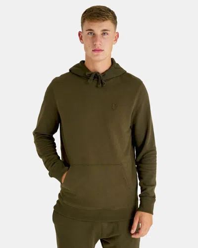 Lyle-and-scott-1874 Female Lyle And Scott 1874 Ml416ton Tonal Pullover Hoodie W485 Olive Oil In Green