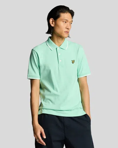 Lyle-and-scott-1874 Polo Man Lyle And Scott 1874 Sp1524vog Tipped Polo X744 Aquamarine In Blue