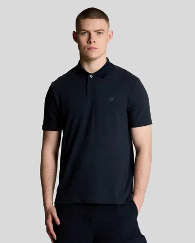 Lyle-and-scott-1874 Polo Man Lyle And Scott 1874 Sp2230v Jacquard Sovereign X203 Midnight Navy In Blue