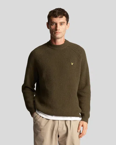 Lyle-and-scott-1874 Shirts Man Lyle And Scott 1874 Kn1701v Shaker Stitch W485 In Green