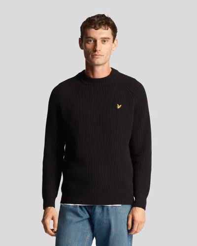 Lyle-and-scott-1874 Shirts Man Lyle And Scott 1874 Kn1701v Shaker Stitch Z86. In Black