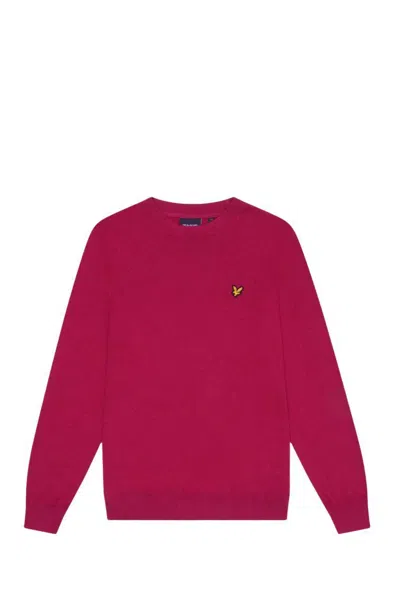 Lyle-and-scott-1874 Shirts Man Lyle And Scott 1874 Kn2110v Merino Crew X23. Rich Burgundy In Red