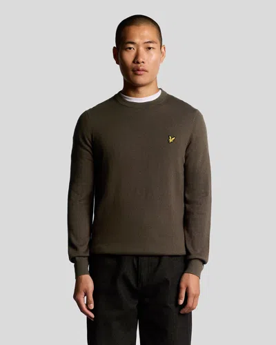 Lyle-and-scott-1874 Shirts Man Lyle And Scott 1874 Kn2110v Merino Crew X863 Express In Brown