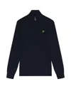 Lyle-and-scott-1874 Shirts Man Lyle And Scott 1874 Kn2112vc Ctttn Merino Qrtr Zip Jump Z271 Dark Navy In Blue