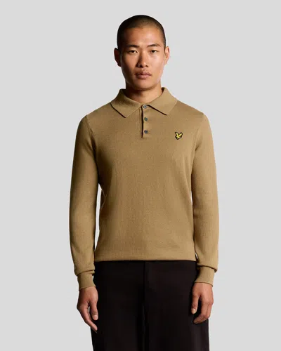 Lyle-and-scott-1874 Shirts Man Lyle And Scott 1874 Kn2113v Cotton Merinos Polo X851 Tigers Eyes Eyes In Sand